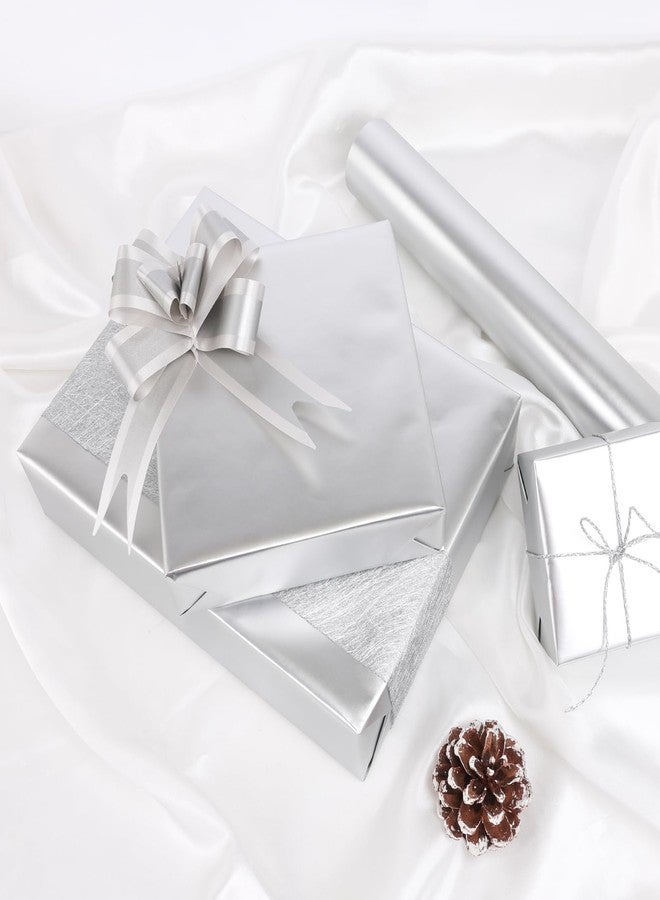 NESCCI Matte Metal Silvery Wrapping Paper, Solid Color Paper,Gift Wrapping Paper,Perfect for Wedding,Valentine's Day,Birthday, Christmas,Baby Shower,DIY Bouquet (17 Inches X 32.8 Feet) - Image 5