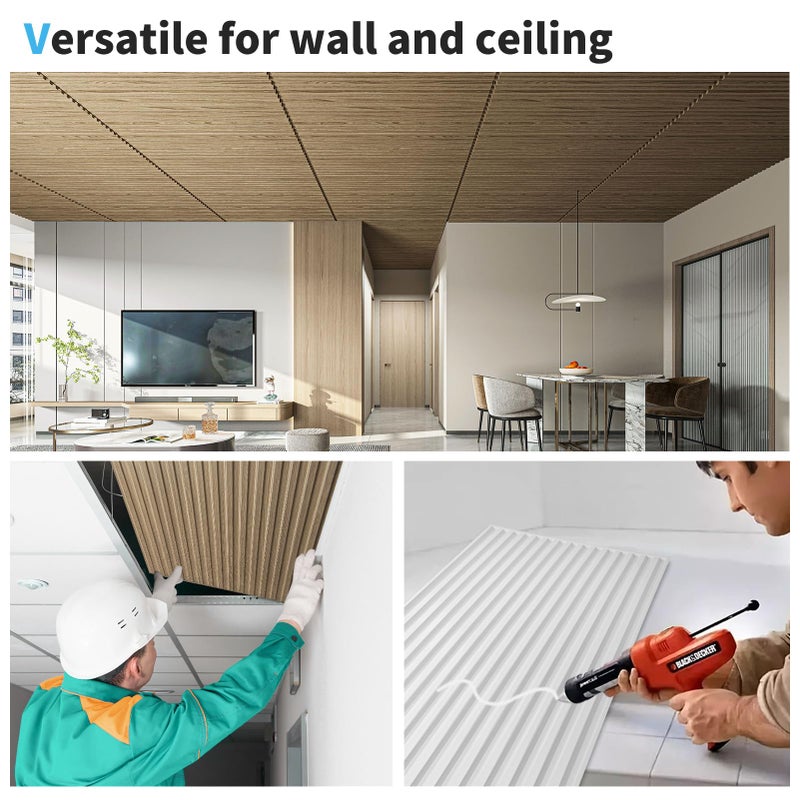 Art3d 6-Pack Slat Design 3D Wall Panels for Interior Wall Decor, 2x4 FT PVC Decorative Drop Ceiling Tiles - Walnut - Image 5