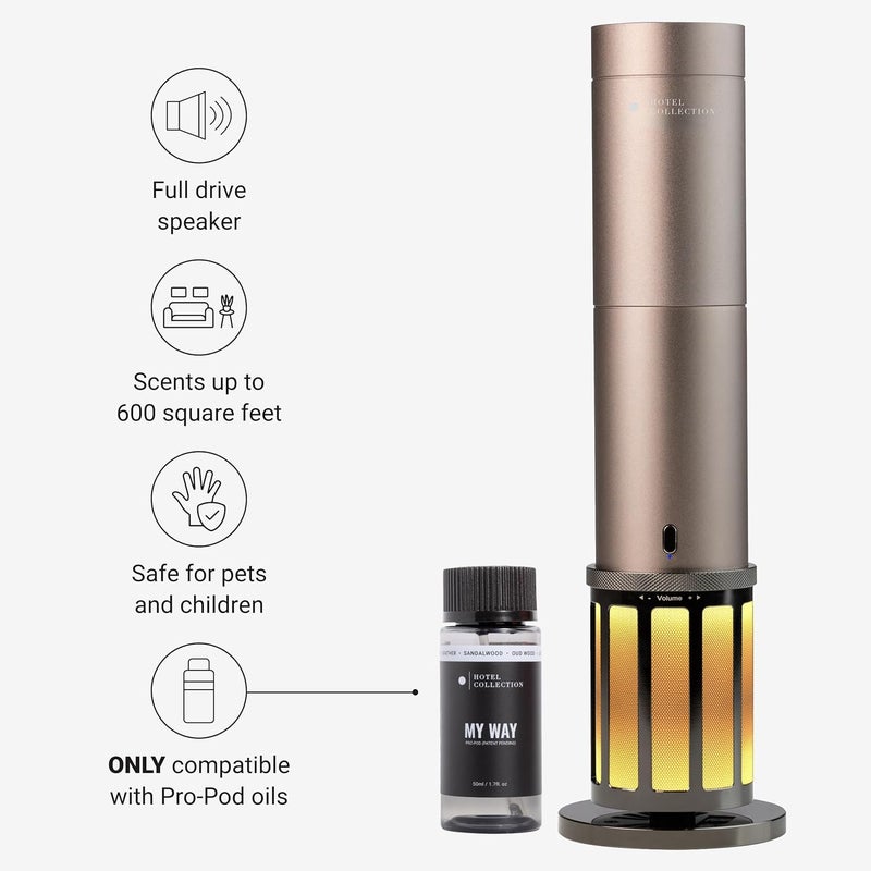 Hotel Collection-Acoustic Studio Pro Scent Diffuser-600 sq ft Coverage-Cold-Air Diffusion Technology Scent Diffuser-Home, Office & Business-Champagne-Works Exclusively with Pro Pod Bottles - Image 2