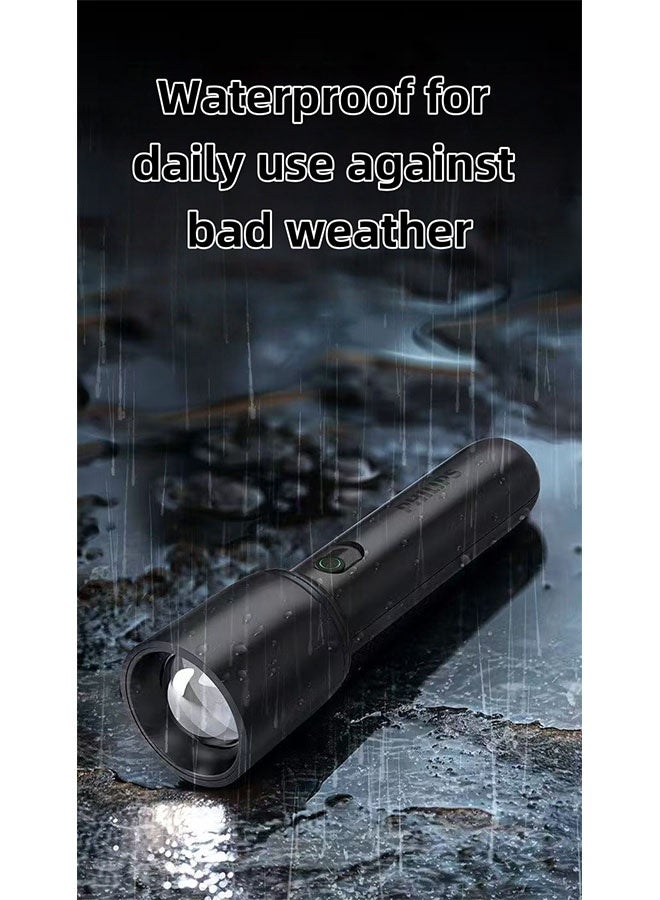 Philips Flashlight with Strong Light, Rechargeable, Ultra-Bright Outdoor Long-Range Light, Portable and Long-Lasting for Home Use - Image 2