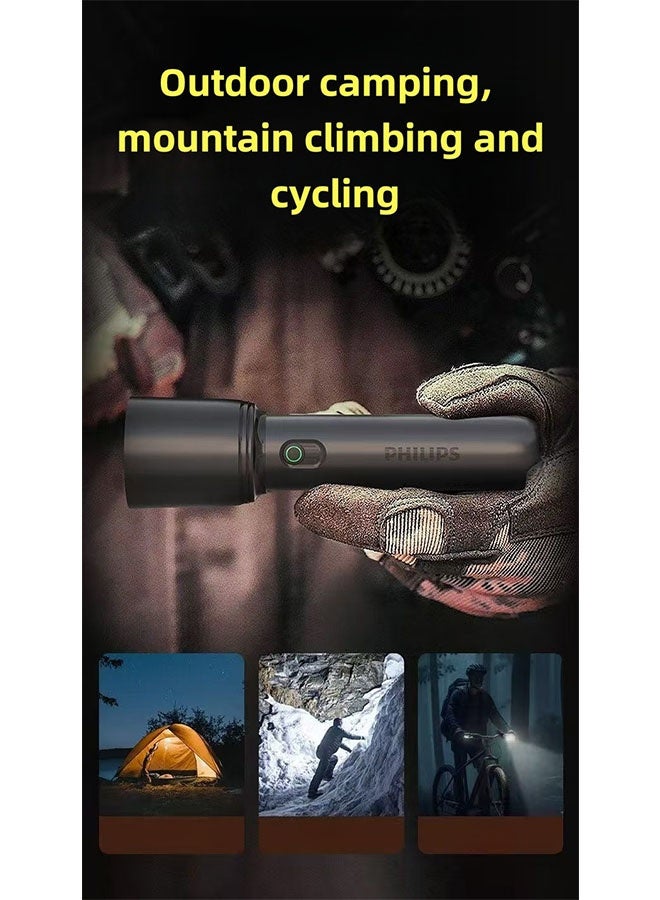 Philips Flashlight with Strong Light, Rechargeable, Ultra-Bright Outdoor Long-Range Light, Portable and Long-Lasting for Home Use - Image 5