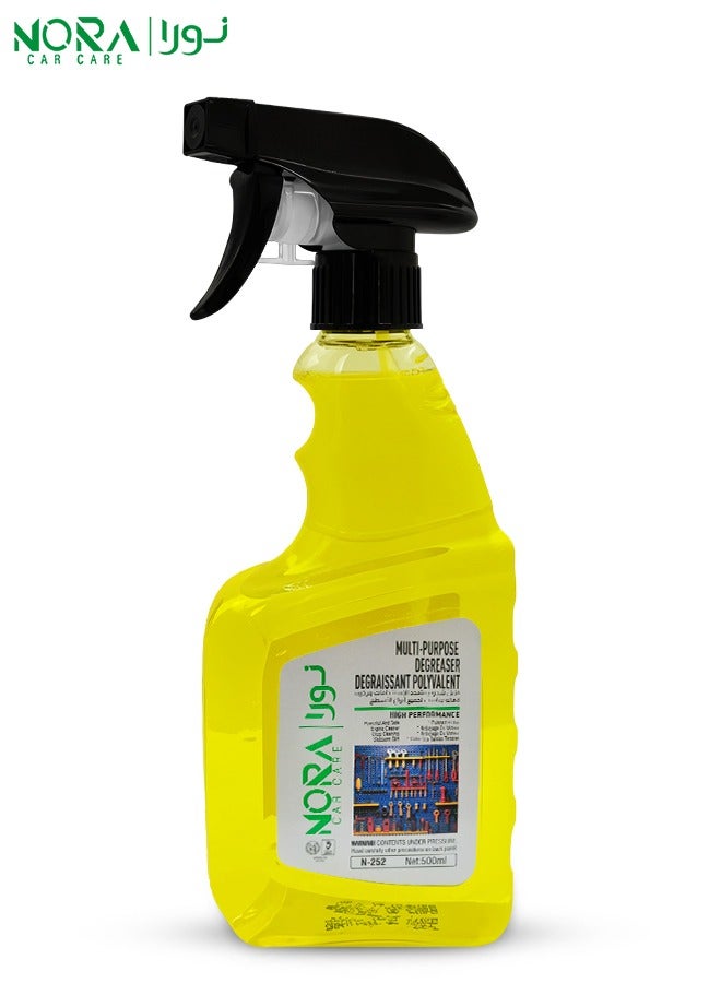 NORA Car Care Multi-Purpose Degreaser N-252, 500ml Powerful, Fast & Safe Grease Remover for Cars, Grills, Tools, Woodwork, Laundry, Boats & Motorbikes - Image 1