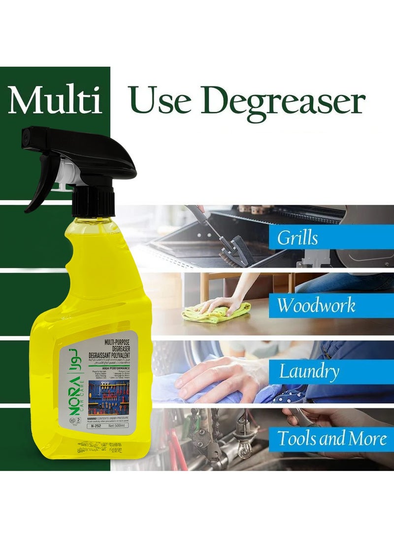 NORA Car Care Multi-Purpose Degreaser N-252, 500ml Powerful, Fast & Safe Grease Remover for Cars, Grills, Tools, Woodwork, Laundry, Boats & Motorbikes - Image 5
