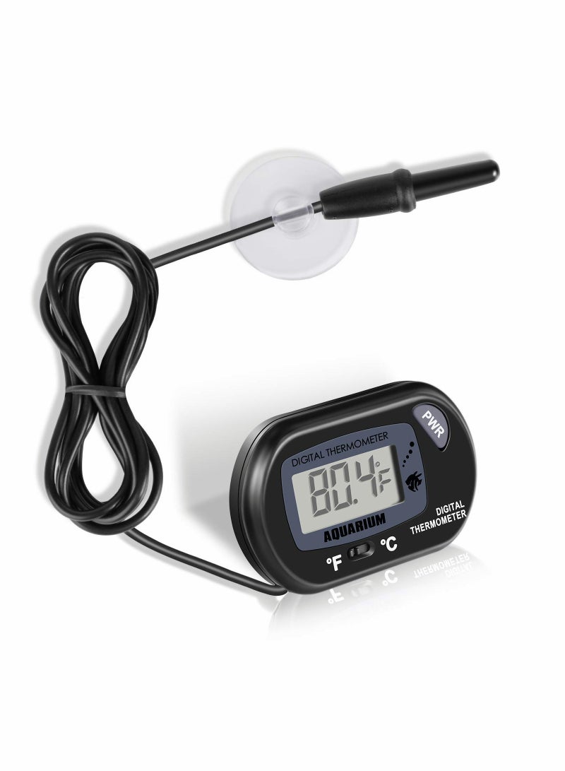 Excefore LCD Digital Aquarium Thermometer with Suction Cup Fish Tank Water Terrarium Temperature for Fish and Reptiles Like Lizard and Turtle - Image 1