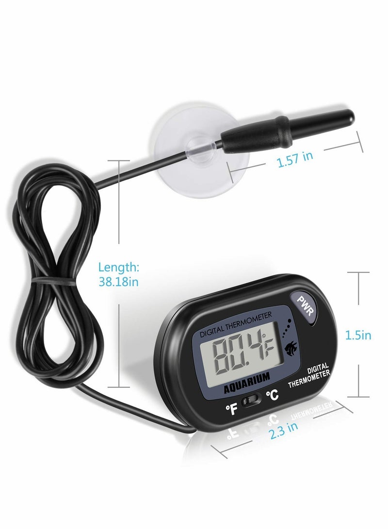 Excefore LCD Digital Aquarium Thermometer with Suction Cup Fish Tank Water Terrarium Temperature for Fish and Reptiles Like Lizard and Turtle - Image 5