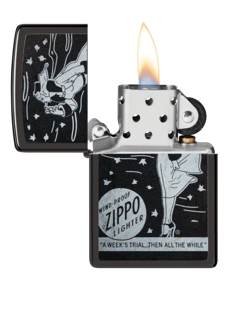 Zippo 48456 24756 ولاعة مقاومة للرياح بتصميم ويندي عالي اللمعان باللون الأسود - Image 3