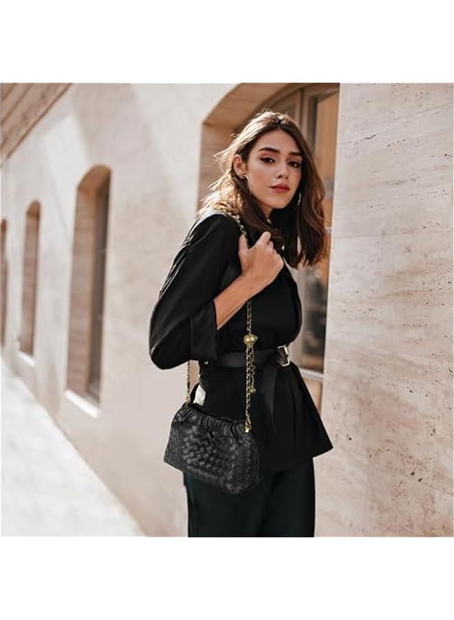 Arabest Woven Women's Crossbody Bag & Evening Purse, Trendy Dumpling Clutch & Hobo Cloud Shoulder Bag Trendy Dumpling Clutch - Image 2