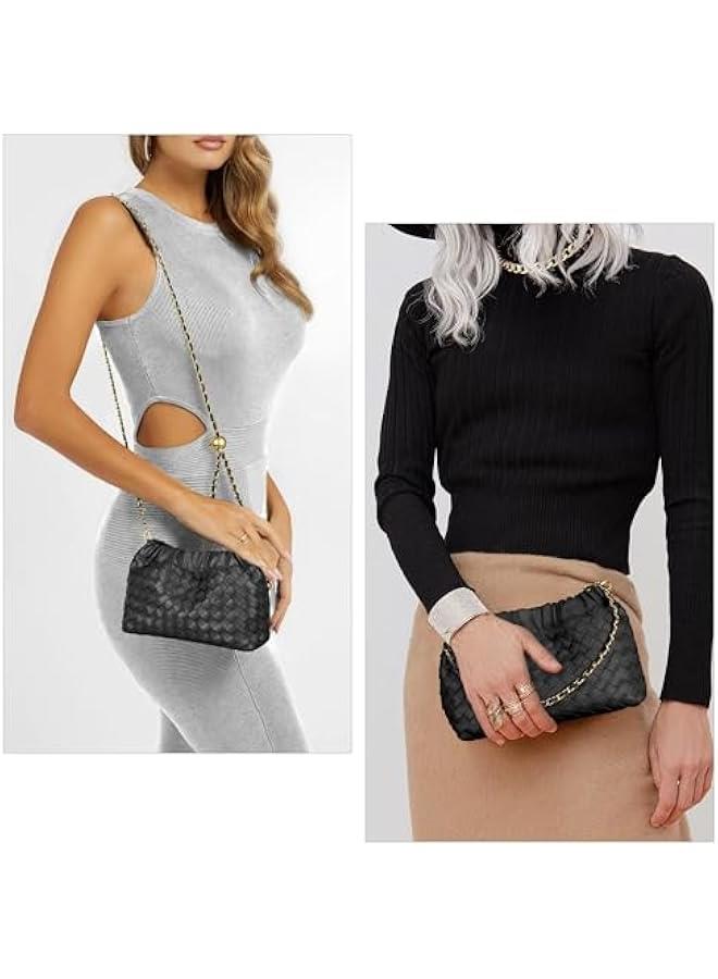 Arabest Woven Women's Crossbody Bag & Evening Purse, Trendy Dumpling Clutch & Hobo Cloud Shoulder Bag Trendy Dumpling Clutch - Image 3