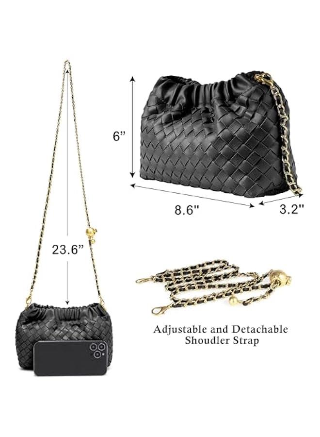 Arabest Woven Women's Crossbody Bag & Evening Purse, Trendy Dumpling Clutch & Hobo Cloud Shoulder Bag Trendy Dumpling Clutch - Image 5