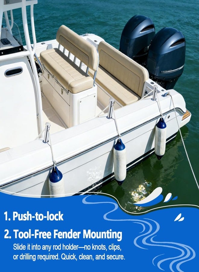 FUCNEN Boat Fender Hanger Pole Insert, 304 Stainless Steel Removable Fender Post for Docking, Quick-Tie Fender Line Holder for Inflatable Fenders, Fits Socket/Rod Holder, Pontoon/Yacht/Center Console, 1 pc - Image 4