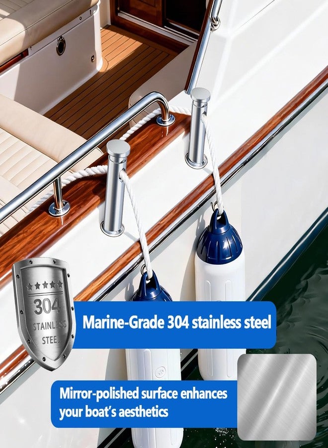 FUCNEN Boat Fender Hanger Pole Insert, 304 Stainless Steel Removable Fender Post for Docking, Quick-Tie Fender Line Holder for Inflatable Fenders, Fits Socket/Rod Holder, Pontoon/Yacht/Center Console, 1 pc - Image 2