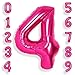 SUWEN 40 Inch Hot Pink Large 4 Number Balloons Big Foil Helium Number Balloons 09 Jumbo Happy 4th Mylar Birthday Party Decorations for Girl Anniversary Party Supplies - Image 2