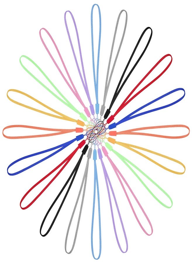 ويزدوم برو مجموعة Wisdompro من 20 حبلًا للمعصم، حبل معصم قصير من النايلون الملون بطول 7 بوصات، مناسب لوحدات تخزين USB المحمولة، والمفاتيح، وسلاسل المفاتيح، وبطاقات الهوية، وبطاقات الأسماء، وحاملات البطاقات - ألوان متنوعة - Image 5