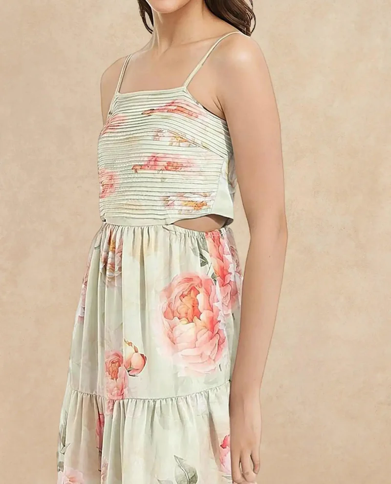 ريريزم Women's Floral Printed Maxi Dress