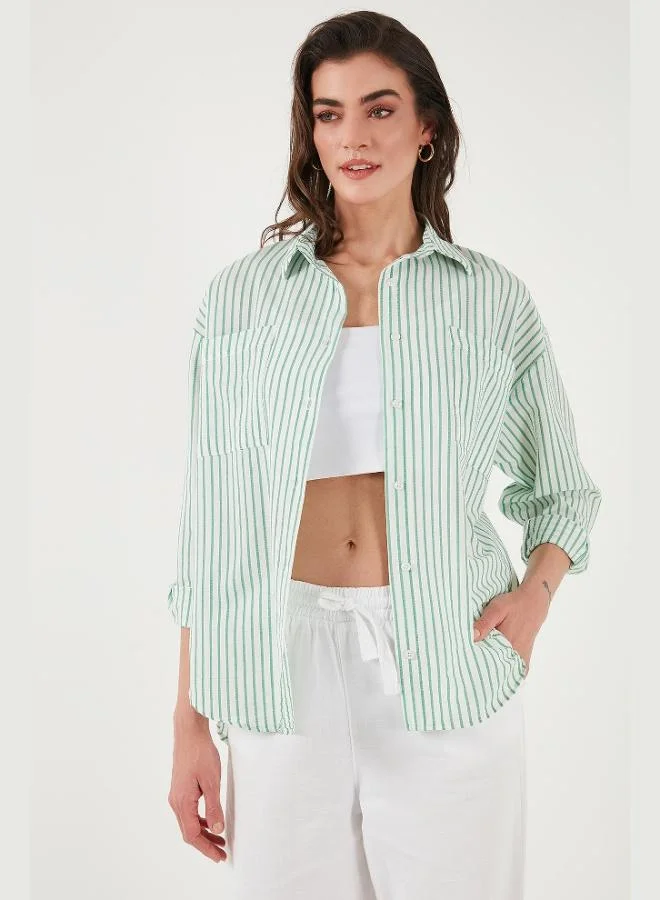 Lela Lela Regular Fit Long Sleeve Striped Shirt Women's SHIRT 6772875
