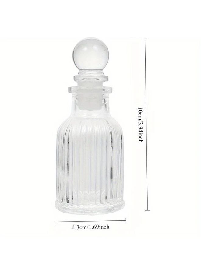 4 قطع من زجاجات الزجاج البيضاوية مع أغطية معدنية لعطر المنزل والديكور - Image 2