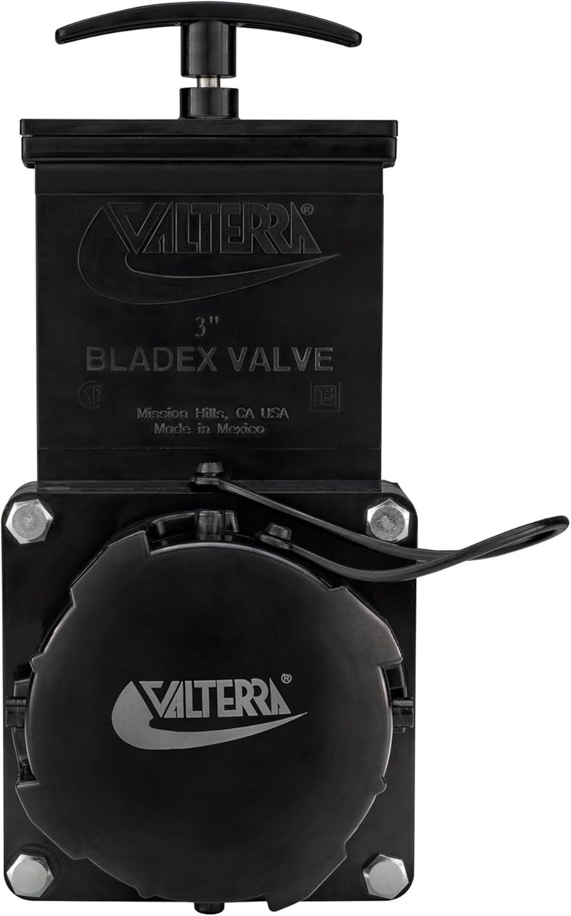 Valterra 3" Stainless Steel RV Waste Dump Gate Valve with Cap - Image 2