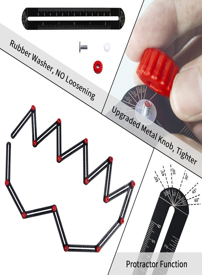 WiseWater 16 Sided Multi Angle Measuring Ruler, Universal Aluminum Alloy Angle Finder Template for Tile Measurement, Carpenters, Craftsman, DIY, Woodworking Tool - Image 3