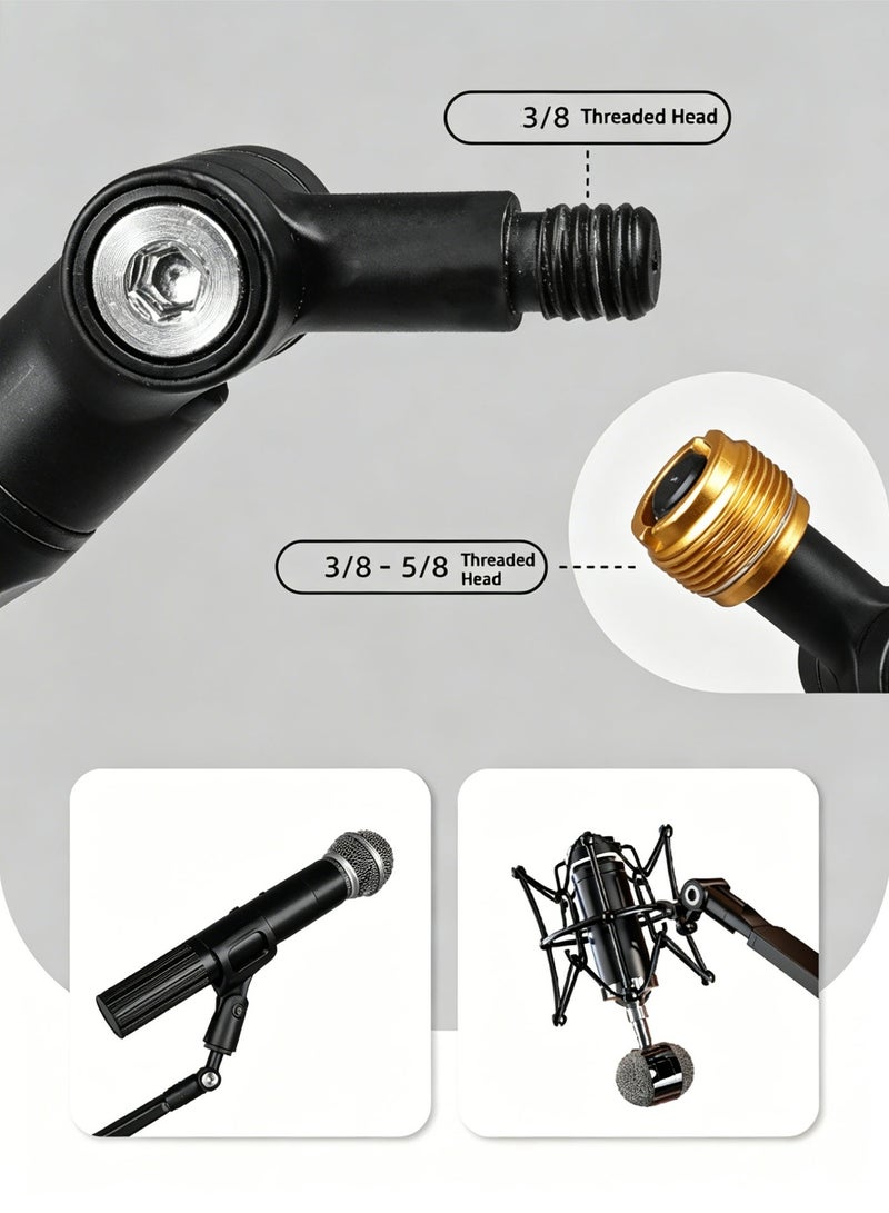Bolivia's Adjustable Desktop Mic Stand – Foldable Boom Arm with 2kg Load Capacity, Low Profile Microphone Mount for Streaming, Gaming, Podcast, Studio & Office | Portable Suspension Arm, Clamp & Screw Mount, No Drilling Required - Image 4