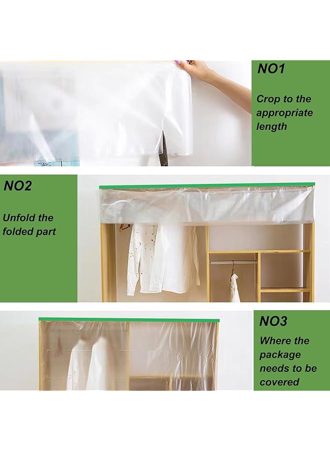 إيروريكس عبوتان من فيلم لاصق مسبق اللصق مقاس 59 بوصة × 65 قدمًا مع شريط وستارة محدثة لمشاريع الطلاء والطلاء الداخلي وحماية الألواح الأساسية والأثاث - Image 3