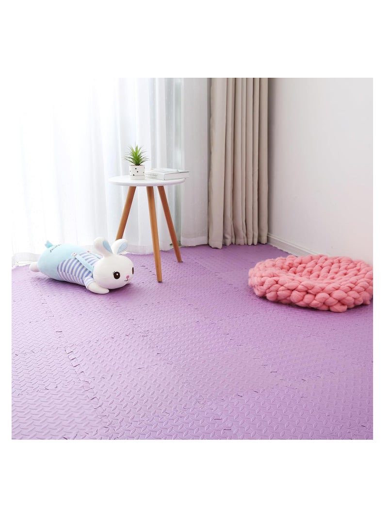 6 بلاط (60x60x2.5cm كل بلاط) بلاط أرضية الرغوة، طفل الزحف حصيرة & الصالة الرياضية المنزلية حصيرة اليوغا، ناعمة غير سامة سميكة متشابكة مربع لغز لعب حصيرة للأطفال الصغار، ممارسة اللياقة البدنية للأطفال، Playpen سجادة الزحف (أرجواني) - Image 5