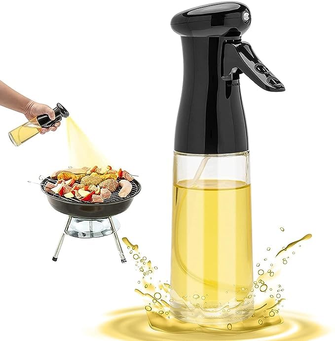 KITCY Oil Sprayer 210ml Glass Olive Oil Sprayer Mister Olive Oil Spray Bottle Food Grade Portable Reusable Oil Vinegar Spritzer Sprayer Bottles for Air Fryer Cooking Oil Spray Bottle - Image 2