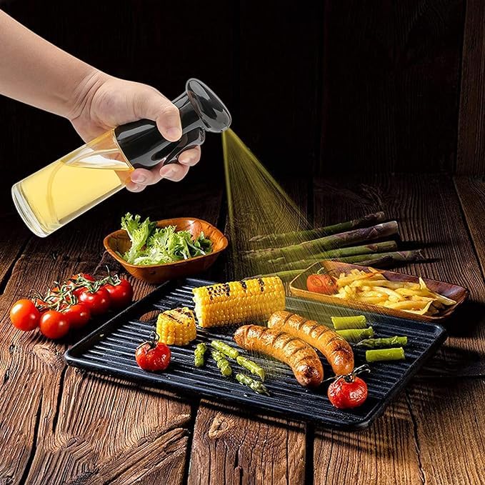 KITCY Oil Sprayer 210ml Glass Olive Oil Sprayer Mister Olive Oil Spray Bottle Food Grade Portable Reusable Oil Vinegar Spritzer Sprayer Bottles for Air Fryer Cooking Oil Spray Bottle - Image 3