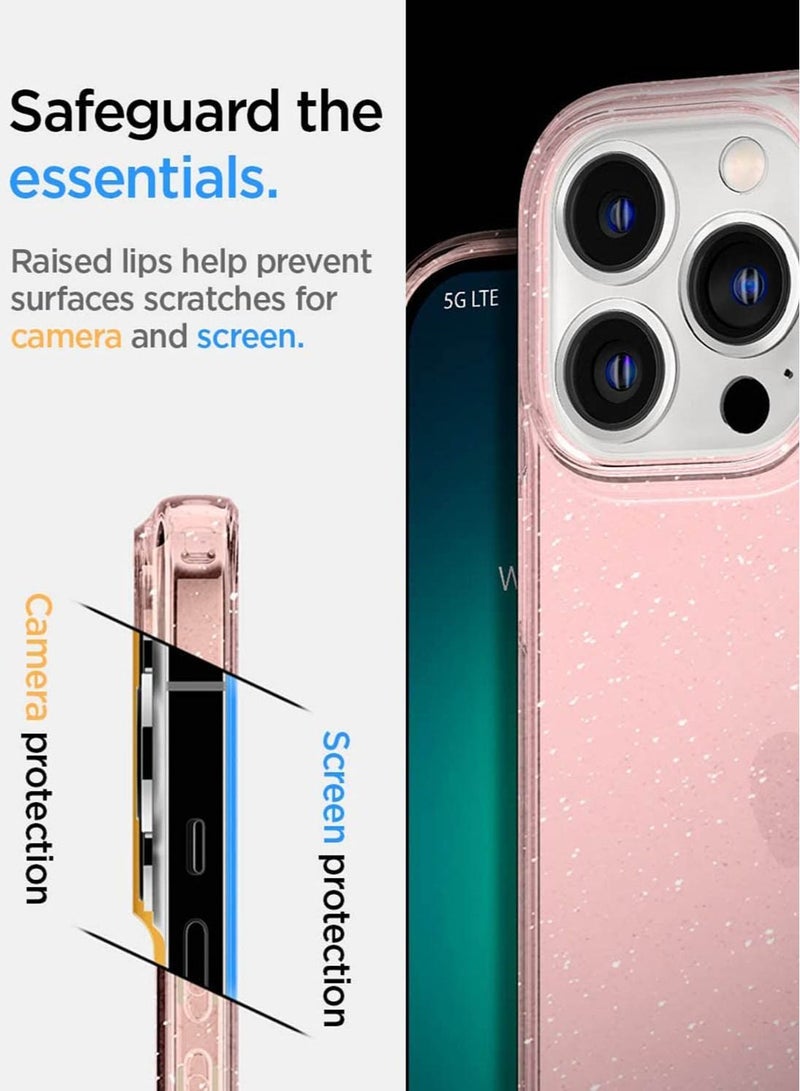 Spigen Liquid Crystal Glitter for iPhone 13 Pro Case Cover - Rose Crystal - Image 3