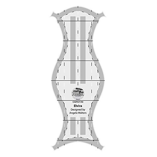 Creative Grids Machine Quilting Tool Elvira – CGRQTA6 – Made in USA, Non-Slip Grip Acrylic Quilting & Sewing Template Ruler for Free-Motion quilt Patchwork Design on Domestic Sewing & Longarm Machines - Image 1
