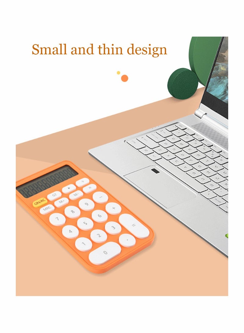 Desk Basic Cute Calculator,  Small Portable Standard Calculator 12 Digit Dual Power Handheld Desktop Calculator with Large LCD Display and Sensitive ons, No Noise (Yellow) - Image 5