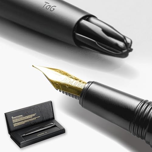 TAG Submarine Luxury Fountain Pen TurbineDriven Refill GoldPlated Fine Nib Elegant Writing Gift for Men Women Designed by AwardWinning Team - Image 1