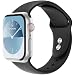Sinjimoru Silicone Apple Watch Band Compatible with Apple Watch 38mm 40mm 41mm 42mm 44mm 45mm 49mm for Women or Small Wrists Black - Image 2