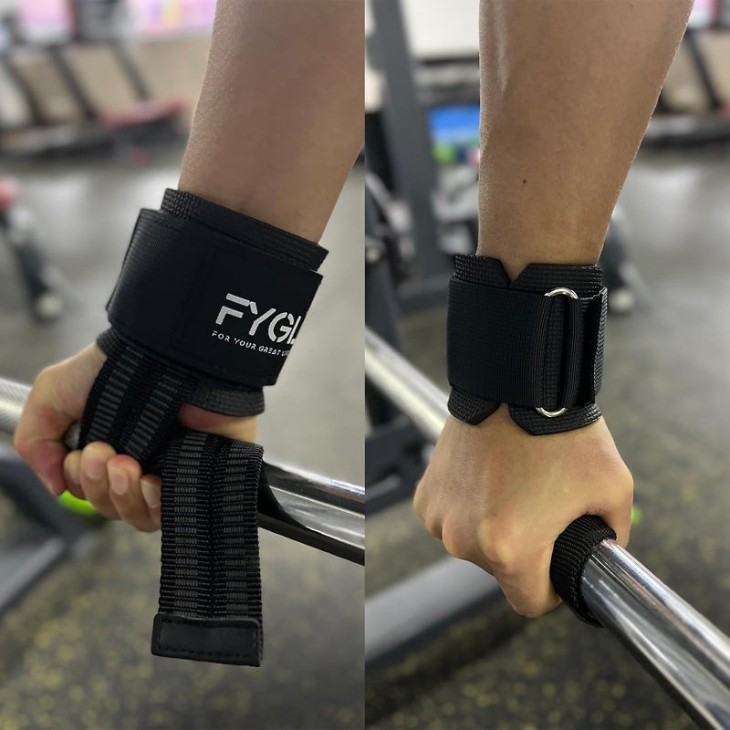 FYGL Chemical free Lifting-Straps - Neoprene Padded Wrist-Wraps with Nylon Dura Grip Gym-Straps for Weightlifting, Powerlifting, Deadlift & Strength Training General purpose design - Image 4