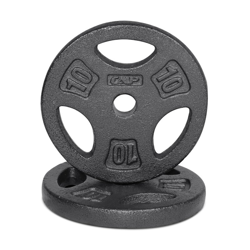 أقراص وزن CAP Barbell القياسية بقبضة 1 إنش 10 رطل باللون الأسود عبوة x2