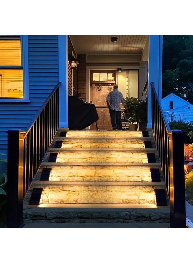 JOFIOS Solar Step Lights for Outside,12pack Solar Stair Lights Outdoor Waterproof IP67,Outdoor Deck Step Lights,Solar Outdoor Lights for Staircase,Patio,Front Step(Warm Brown) - Image 5
