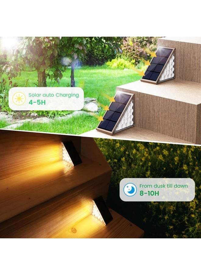 JOFIOS Solar Step Lights for Outside,12pack Solar Stair Lights Outdoor Waterproof IP67,Outdoor Deck Step Lights,Solar Outdoor Lights for Staircase,Patio,Front Step(Warm Brown) - Image 2
