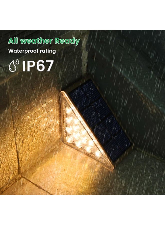 JOFIOS Solar Step Lights for Outside,12pack Solar Stair Lights Outdoor Waterproof IP67,Outdoor Deck Step Lights,Solar Outdoor Lights for Staircase,Patio,Front Step(Warm Brown) - Image 3