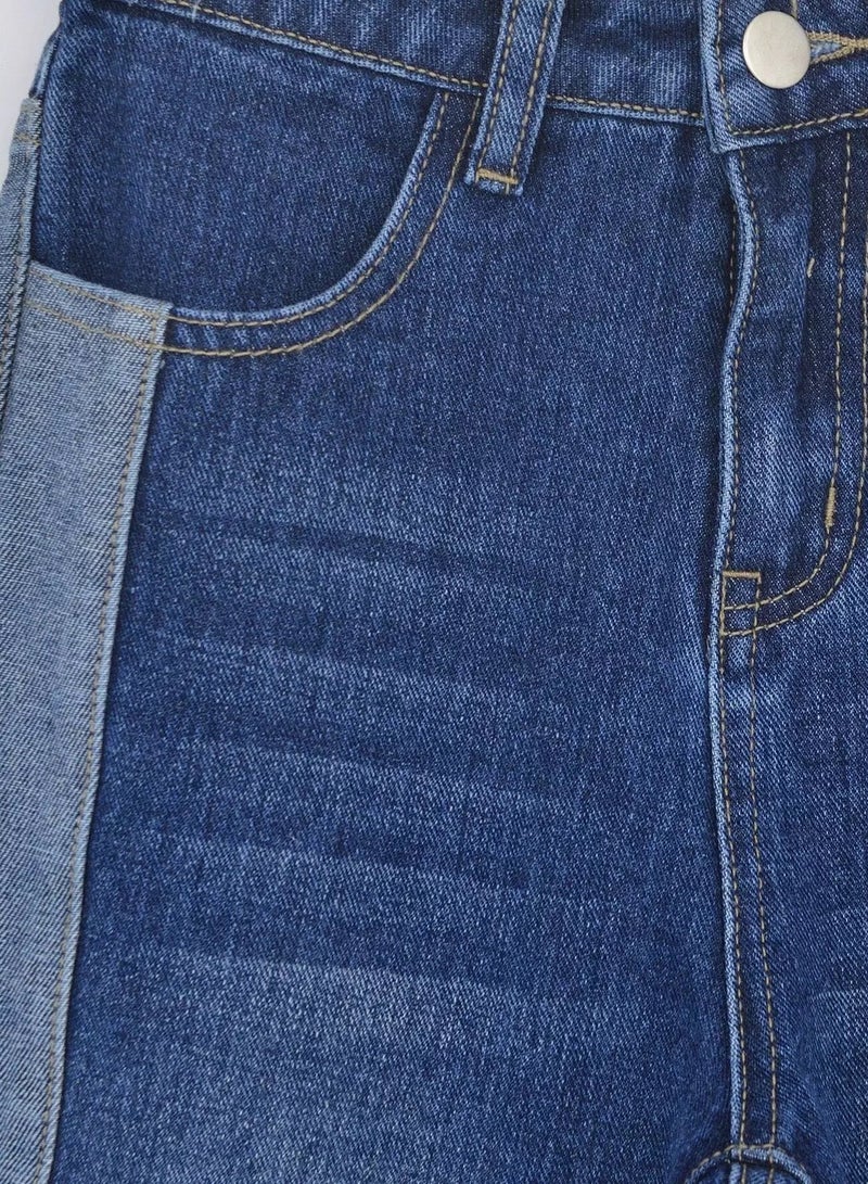 Girls Solid Pocket Side Jeans  - Image 3