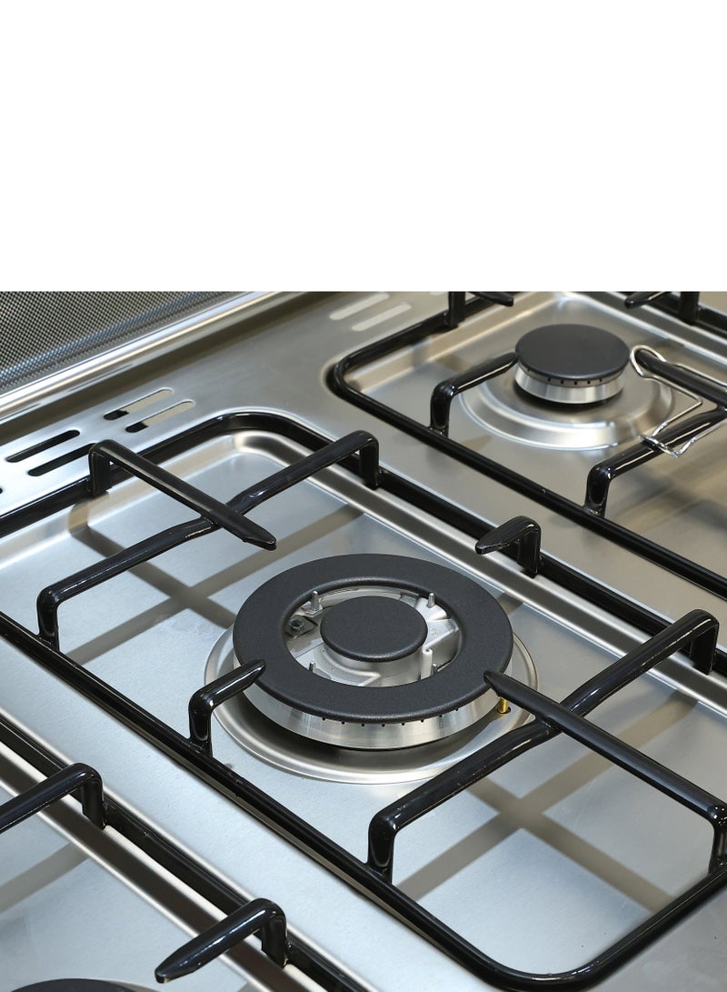 Gloria Gloria Gas Oven 60*90 Cm, Diamond, Light Pot Holder, Steel Surface, 5 Italian burners, Full Safety, Egyptian Made, Triple Glass - 9905 - Image 3