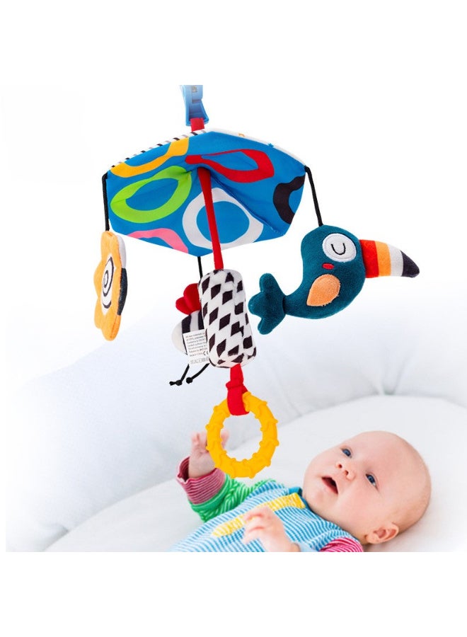 Mejora Baby Stroller Hanger, Wind Chime, Newborn Bed Bell, Bed Hanger, Soothing and Educational Rattle, Umbrella,Car Hang Bed Bell Toy,Parachute - Hedgehog, parachute-Bluebird - Image 4