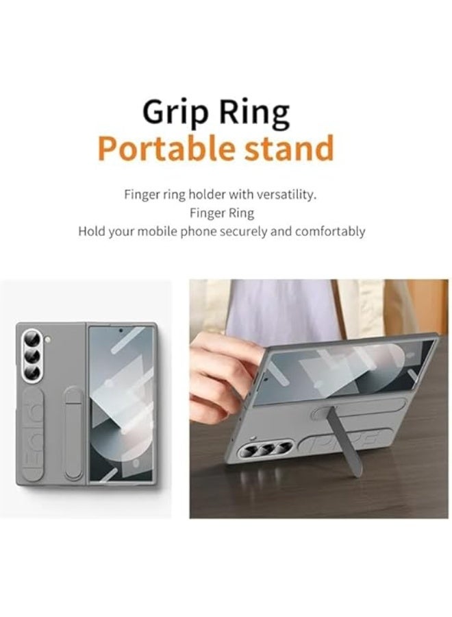 phone Case Compatible with Samsung ZFold - Protective Case with Foldable Kickstand and Comfortable Hand Strap and Flexible Hinge Cover – All Around Protection Fashion Design (Blue, Z fold 6) - Image 3