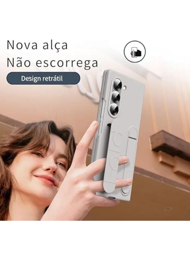 phone Case Compatible with Samsung ZFold - Protective Case with Foldable Kickstand and Comfortable Hand Strap and Flexible Hinge Cover – All Around Protection Fashion Design (Blue, Z fold 6) - Image 2