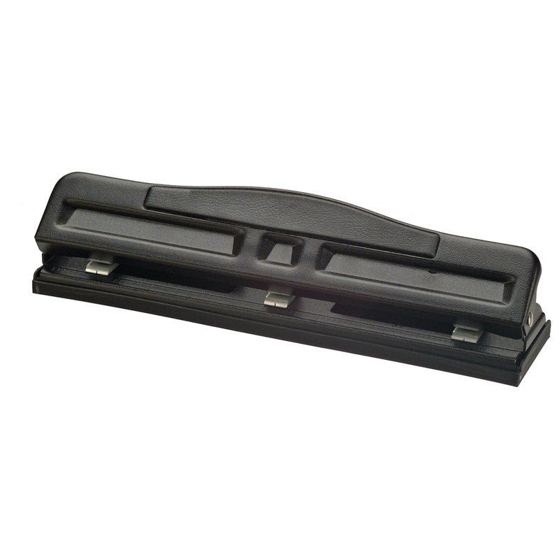 Officemate Adjustable 23 Hole Punch with Padded Handle 11 Sheet Capacity Black 90085