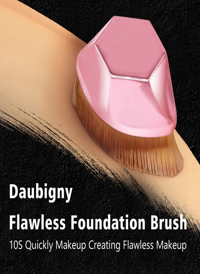 Daubigny Foundation Brush, Daubigny Perfect Makeup Brush for Face Blush Liquid Powder Foundation Brush for Blending Liquid, Cream or Flawless Powder Cosmetics with Protective Case (Rose Golden) - Image 3