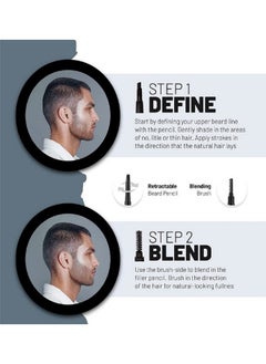 VOID Homme VOID Homme Instant Beard Filler Pen Kit for Men (Dark Brown, Set of 4) - Full Beards Waterproof Pencil Liner and Easy Beard Filling  - Image 3