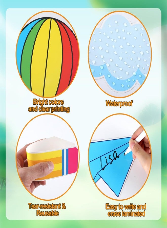 QOUBAI Soaring Into A Great Year Bulletin Board Set Hot Air Balloon Classroom Bulletin Board Decors Paper Plane Name Tag Cutouts for Back to School Classroom Office Home Chalkboard Window Wall Door Supplies - Image 3