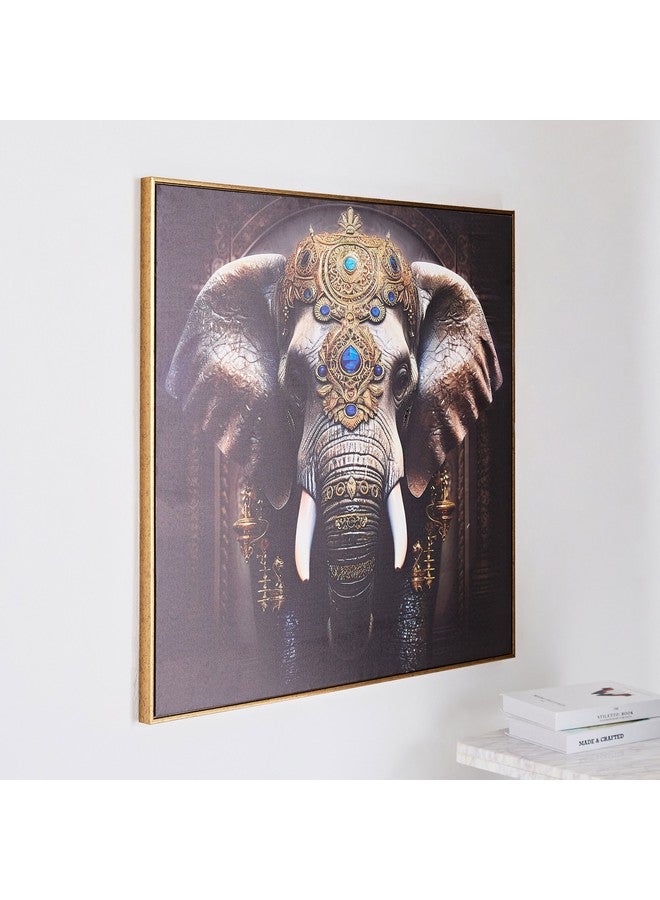 Home Box Ersel Elephant Framed Canvas with Foil Surface 80 x 80 x 2.8 cm  - Image 2