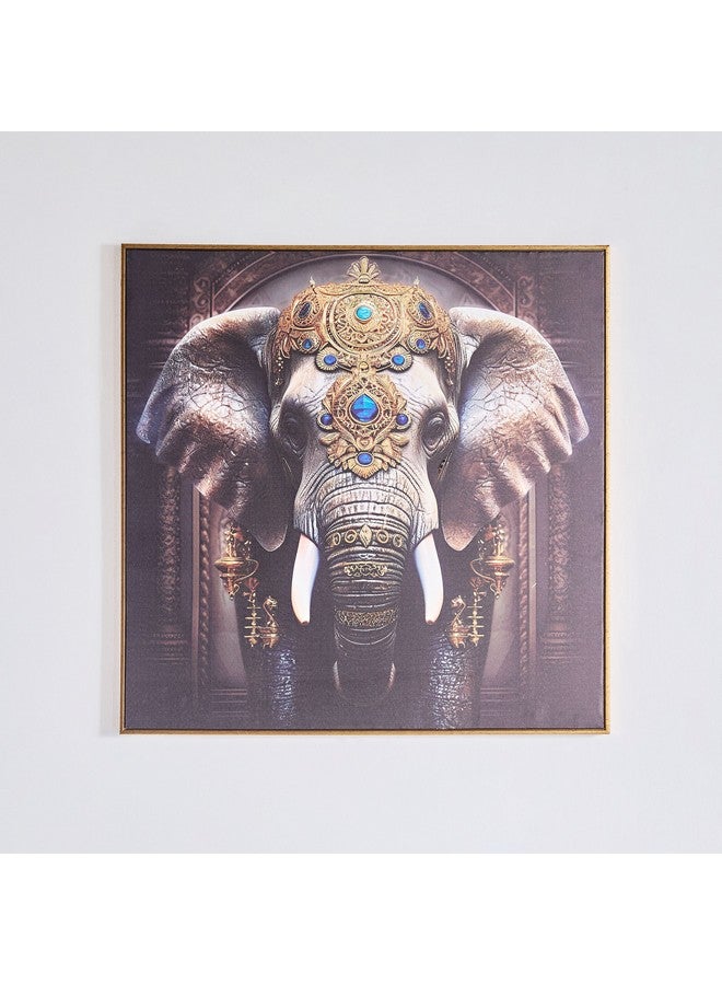 Home Box Ersel Elephant Framed Canvas with Foil Surface 80 x 80 x 2.8 cm  - Image 3
