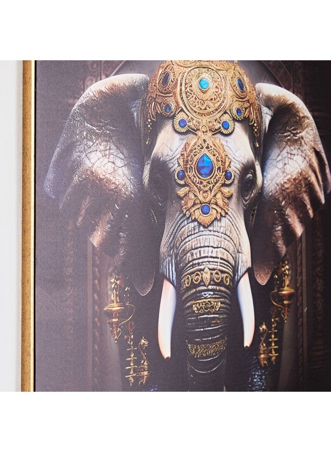 Home Box Ersel Elephant Framed Canvas with Foil Surface 80 x 80 x 2.8 cm  - Image 4