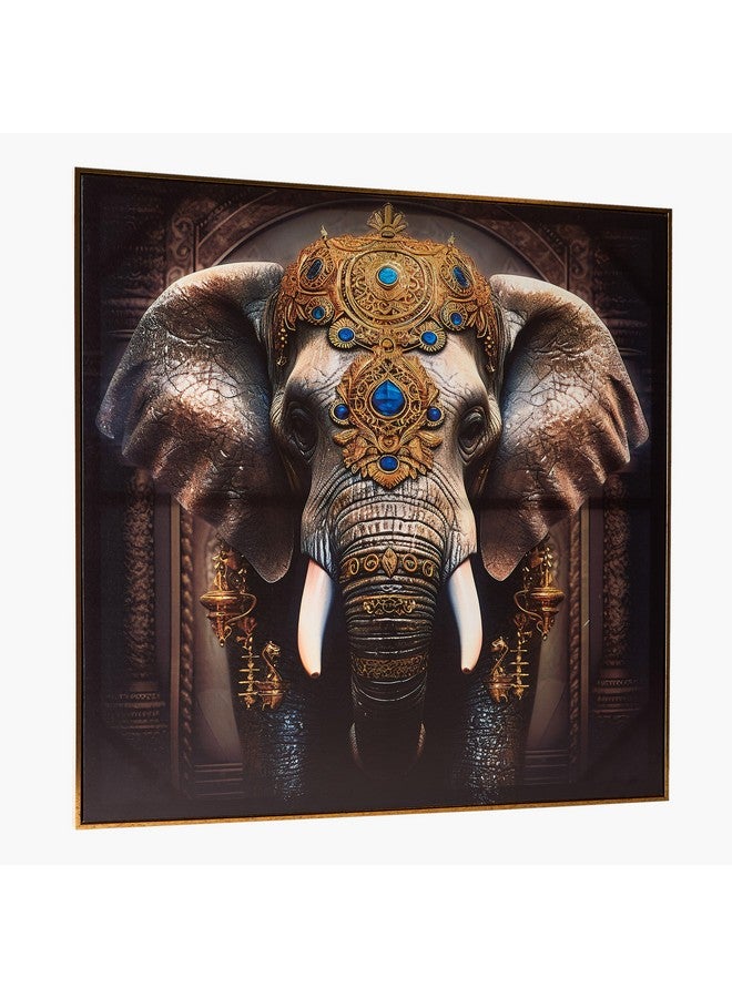 Home Box Ersel Elephant Framed Canvas with Foil Surface 80 x 80 x 2.8 cm  - Image 1